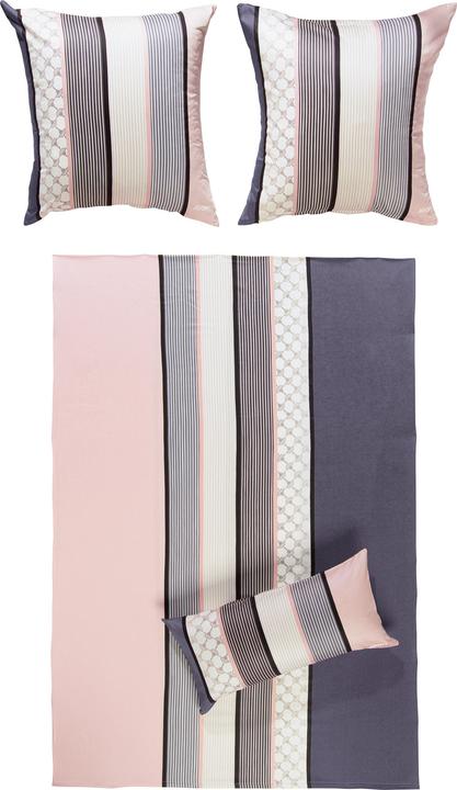 Produktbild Joop! Living Bettwäsche Cornflower Stripes deep rose (Duvetbezug, 155x220 cm (80x80 cm))