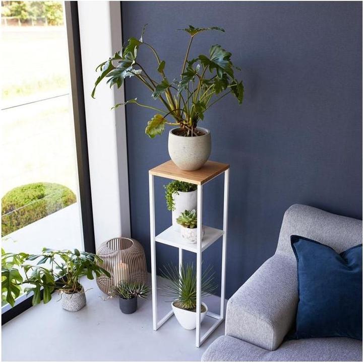 Image du produit Yamazaki Étagère à 2 niveaux avec plateau en bois TOWER