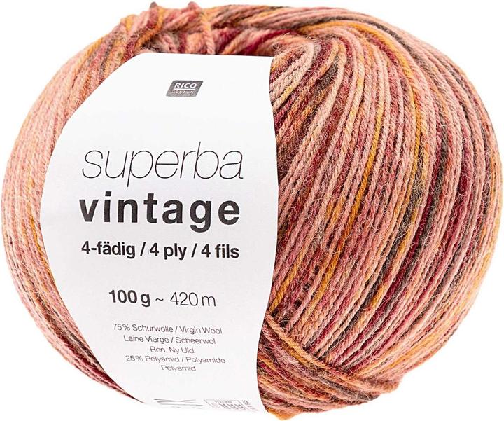 Actual product image Rico Design Wool Soft Vintage for socks 4-thread, 100 g, salmon (420 m)