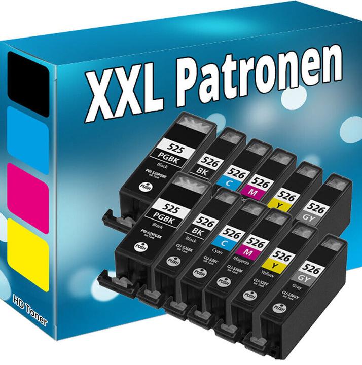 Produktbild Druckfuxx 12 TINTE PATRONEN CHIP für CANON PIXMA MG5350 MG6100 MG6150 MG6250 MG8