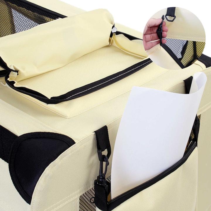 Actual product image Wiltec Fudajo Transport Box XXXL Foldable Beige 100x69x69cm Dog Box Travel Box Cat Box (Dog, Foldable)