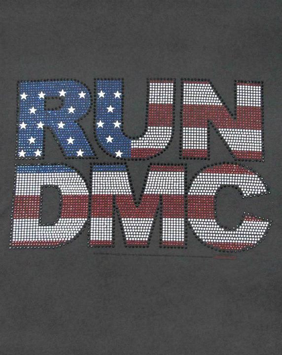 Actual product image Amplified Run DMC T-shirt with USAStrassstone design (S)