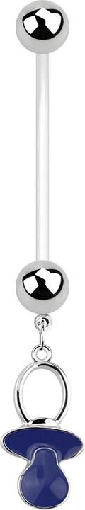 Actual product image Star Piercing Banane Schwangerschaft mit Schnuller blau (without brass, Bioflex, Surgical steel 316L)