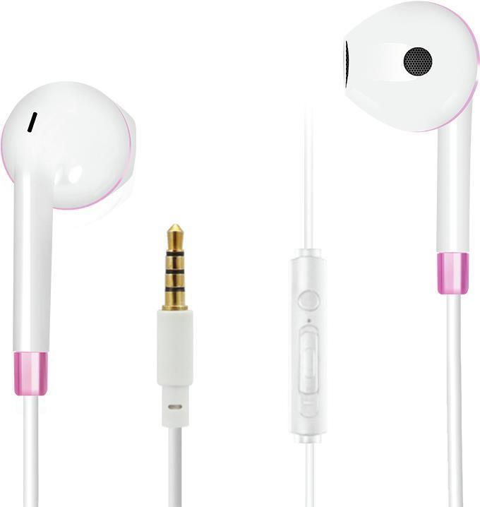 Produktbild 2GO In-Ear Stereo-Headset "Comfort" - weiss/pink (Kabelgebunden)