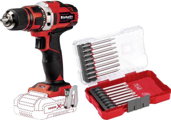 Einhell Power X-Change TE-CD 18/40 Li 1855565+2936800 Cordless drill/driver 18 V Li-Ion incl. 16-piece bit (Rechargeable battery operated)