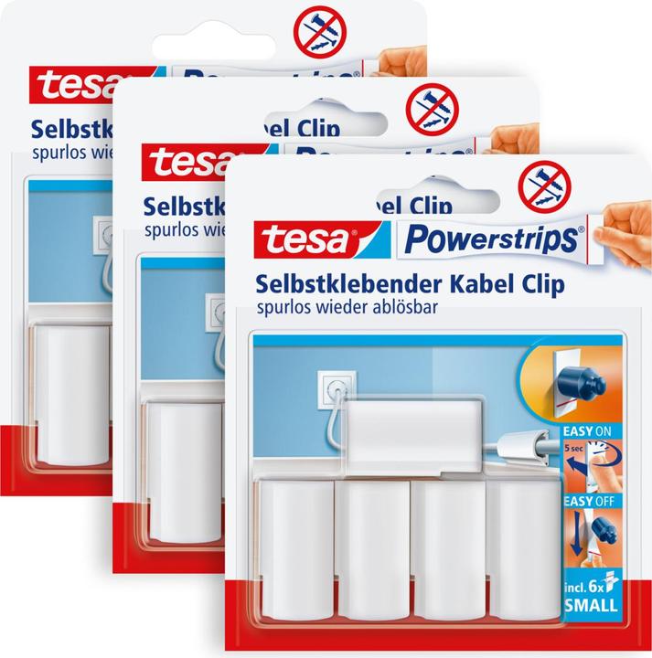 tesa 3x Powerstrips cable clip