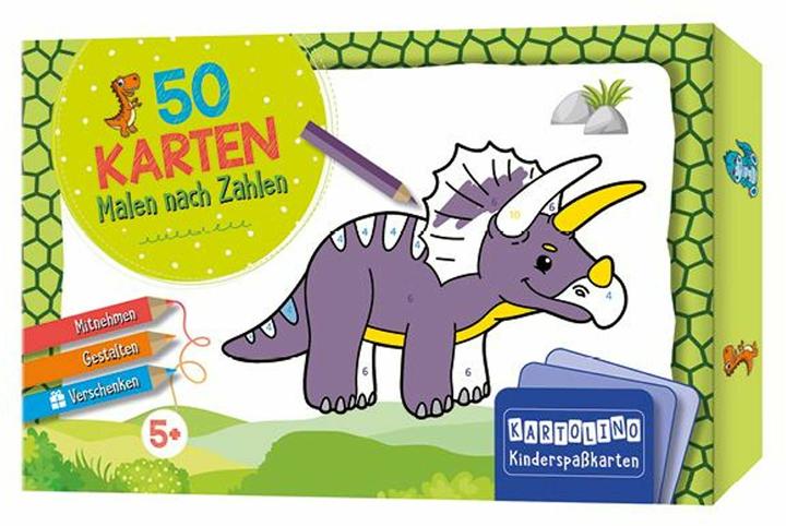 Immagine prodotto 50 schede da colorare con i numeri - Dinosauri