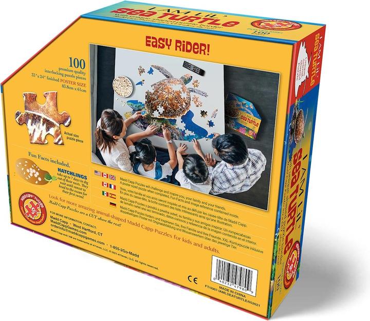 Actual product image Madd Capp Contour Puzzle Jr Turtle (100 pieces)