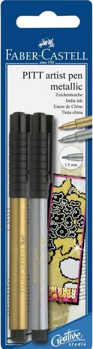 Faber-Castell PITT Stylo d'artiste (Or, Argent, 2 x)