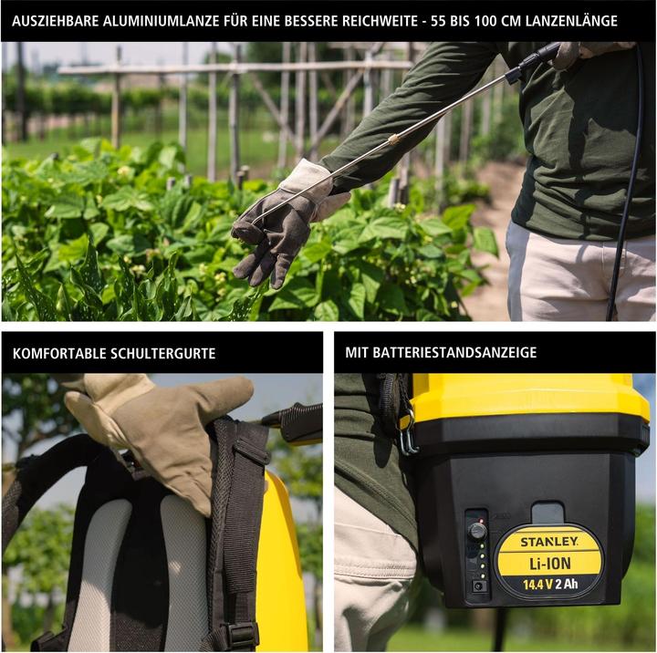 Actual product image Stanley Battery-powered backpack spray pump 16 litres 14.4 V2 Ah (16 l)