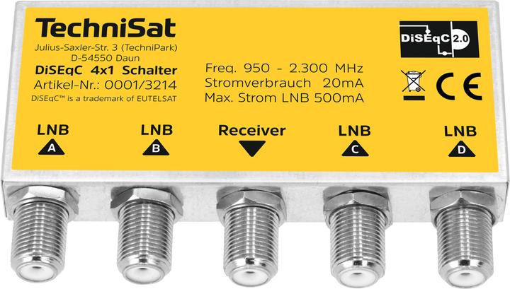 Immagine prodotto TechniSat 0001/3214DiSEqC Interruttore 4x1 (DiSEqC)