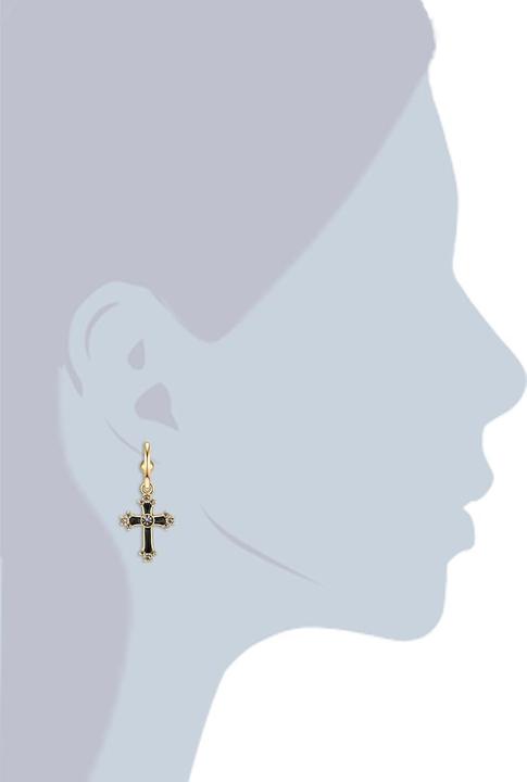 Produktbild Lulu & Jane Damen Kreuz Metall-Legierung Glas gelbgold - 29245 (Metall-Legierung)