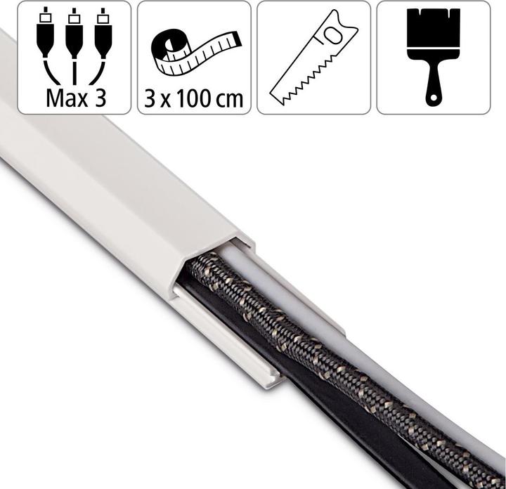 Produktbild Hama PVC-Kabelkanal, eckig (Kabelkanal, 100 cm)