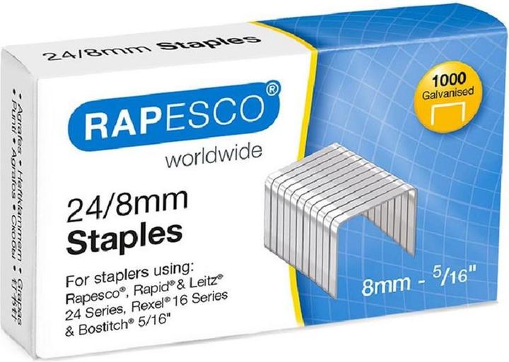 Rapesco Graffette 24/8, zincate, 1.000 pezzi. (1000 x)