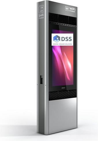 Actual product image DSS Outdoor Stele Portrait, 55" screen, stainless steel