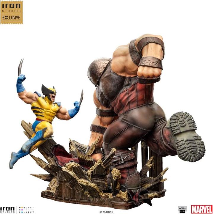 Actual product image Iron Studios Marvel BDS Art Scale Statue 1/10 Wolverine vs Juggernaut heo EU Exclusive 30 cm