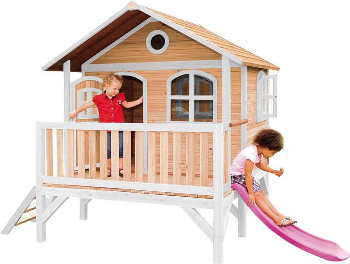 Immagine prodotto Axi Stef Playhouse marrone/bianco con scivolo viola