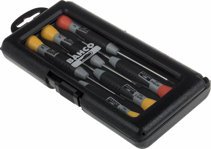 Produktbild Bahco Schraubendreher-Satz mit Präzisionsgriff für Schlitz- und Phillips-Schrauben, 1,5-3 mm und PH0-PH1 (Schlitz)