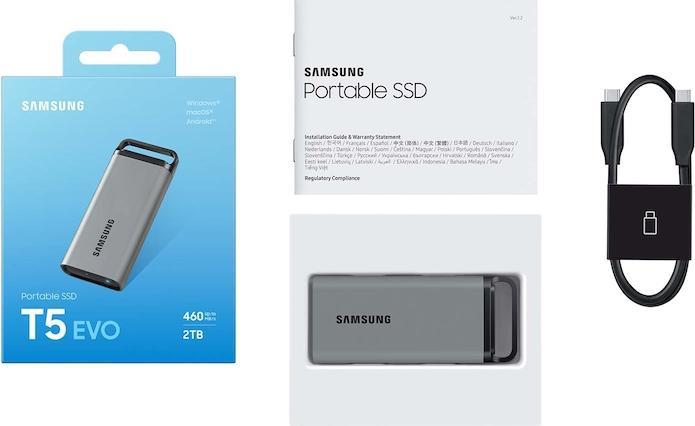 Produktbild Samsung R SSD 4TB Portable SSD T5 EVO USB3.2 Gen.2x2 BK extern Kit (4 TB)