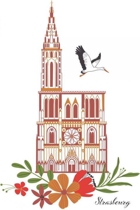 Produktbild Winkler Geschirrtuch mit Wabenstruktur aus Recyclingmaterial Blumenkathedrale (50 x 70 cm)