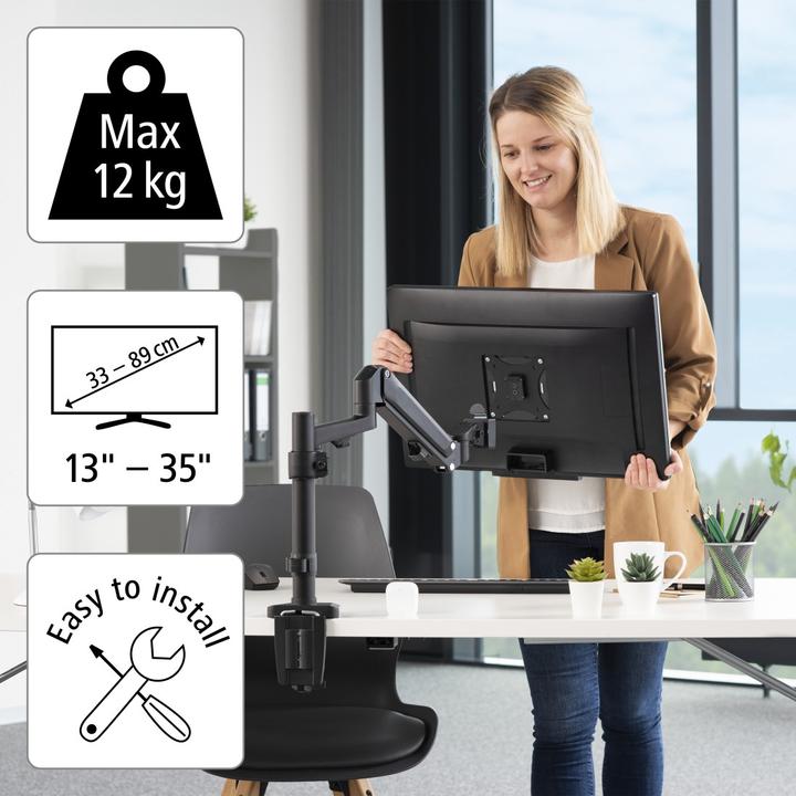 Produktbild Hama Monitorarm (Tisch, 35.04")