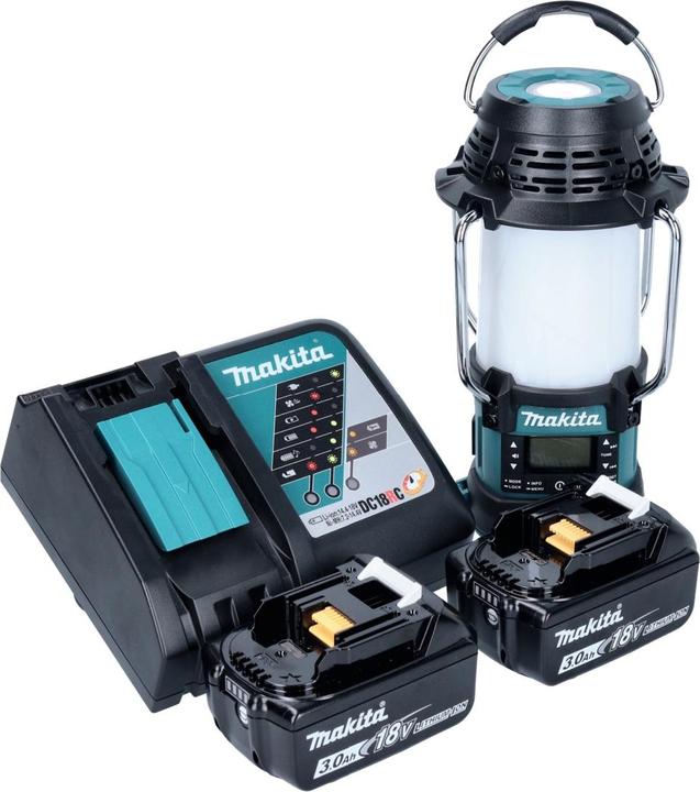 Immagine prodotto Makita DMR056RF Radio cordless FM/DAB+ IP65 360° 18V con lanterna + 2x Batterie 3.0Ah + Caricabatterie (FM, DAB, AM, Bluetooth)