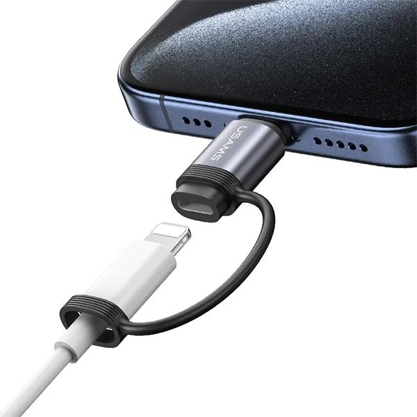 Image du produit Usams Adaptateur AU17 Lightning - USB-C 30W stalowy/aluminium SJ677LN01 (US-SJ677) (USB Type C, Lightning)