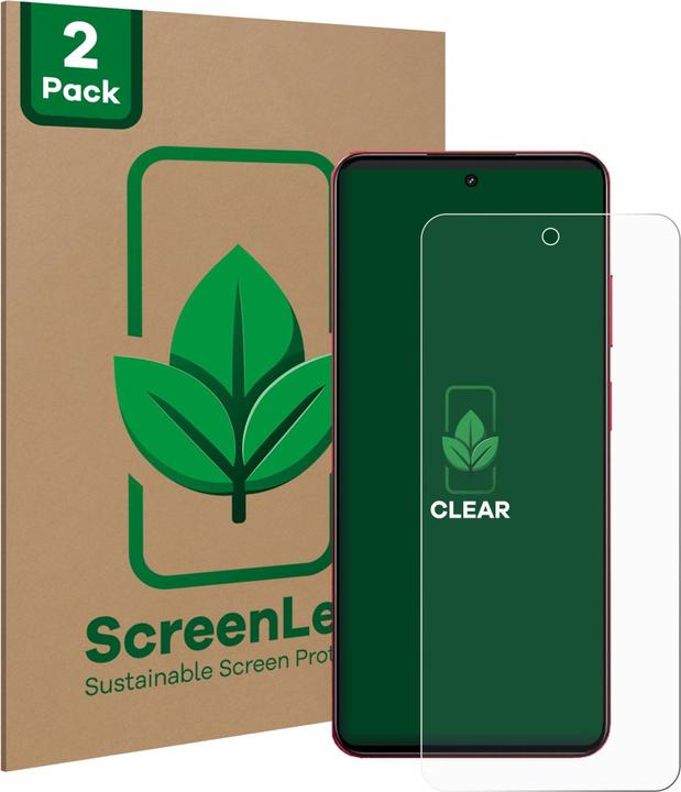 Actual product image ScreenLeaf Screen Protector sustainable Screen Protection, clear, anti-scratch (2 Piece, Realme 14x)