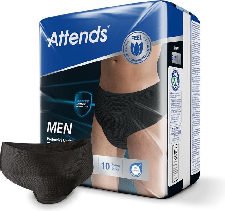 Actual product image Attends Men 3 Protective L black Btl 10 pcs (10 x, L)