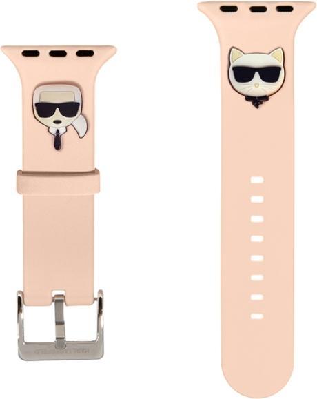 Actual product image Karl Lagerfeld Pasek KLAWMSLCKP Apple Watch 38/40/41mm ró?owy/pink strap Silicone Karl & Choupette H