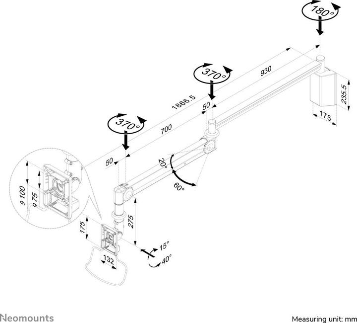 Produktbild Neomounts Fpma-Haw100 (Wand, 24")