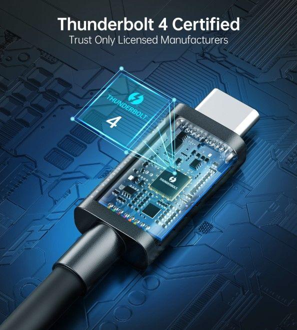 Produktbild Choetech USB-C Thunderbolt 4 Lade- und Datenkabel (0.80 m, USB 4.0, 100 W)