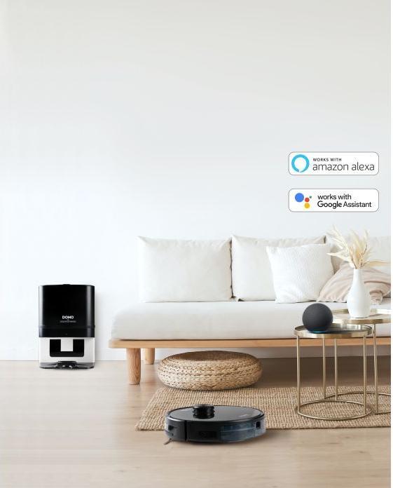 Image du produit Domo DO7298S Robot aspirateur/balayeur Noir App contrôlé, télécommandé, avec Wis (Robot d'aspiration et de nettoyage)