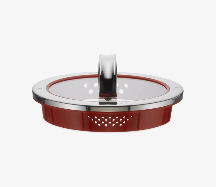 Produktbild WMF Topfdeckel 16cm Glasdeckel Function 4 Silikon Glas Edelstahl rot (16 cm, Metall, Glas)