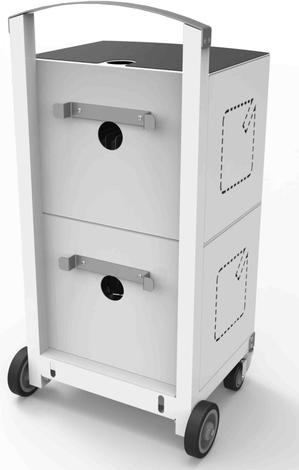 Actual product image Compulocks CartiPad Duo Tablet / Laptop Charging Rolling Cart 32 Devices EU Power Plug - Wa