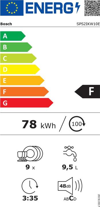 Energie-Label Bosch Hausgeräte SPS2IKW10E