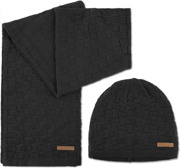 Actual product image Normani Winter set made of merino wool scarf and hat pattern Yuma - 9571 (One size)