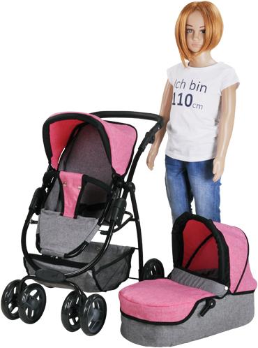 Produktbild Knorrtoys Puppenwagen Coco - jeans grey