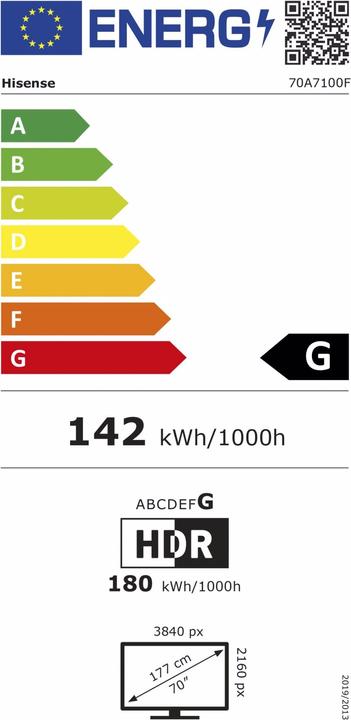 Energie-Label Hisense 70A7100F (70", LED, 4K, 2020)