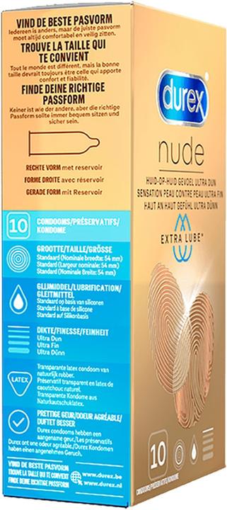 Produktbild Durex Condoms Nude Extra Lube 10st (10 Stk.)