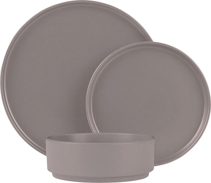 Actual product image BerlingerHaus Design crockery set made of stoneware, 18 pieces, stackable, taupe matt (18 Piece)