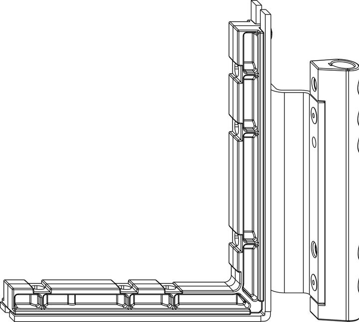 Actual product image Maco Rebate corner hinge MAMMUT 220 kg, 12/18-13 mm, silver, right (210611)