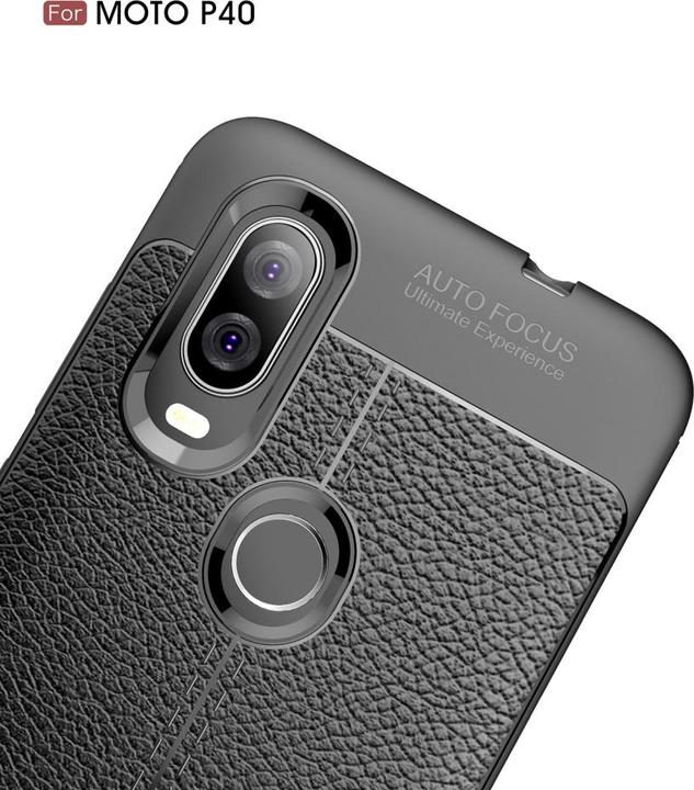 Actual product image Screenguard Motorola One Vision Case Leather Design TPU Cover (Motorola One Vision)