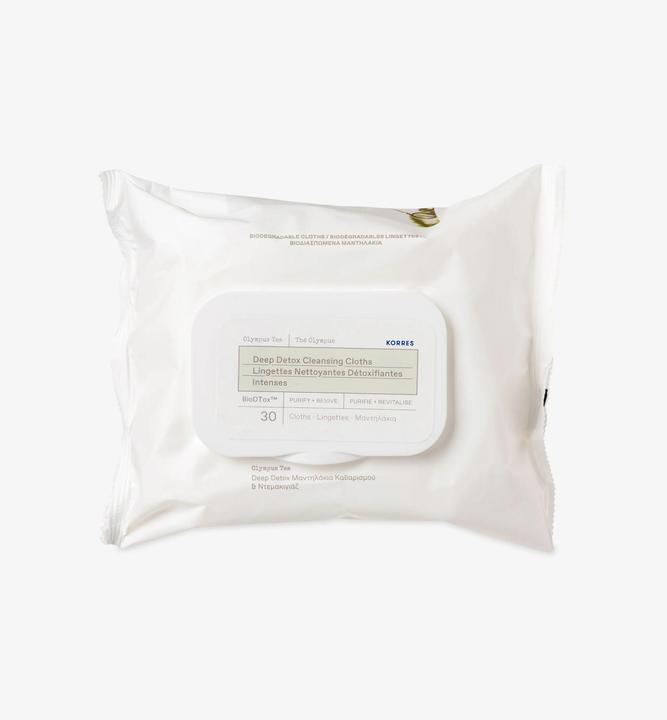 Actual product image Korres Tea Detox Wipes 30 pcs. (Cleaning cloths)