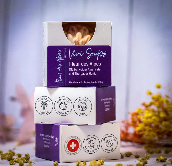 Produktbild Vivi Soaps Fleur des Alpes - Salzseife (Hartseife)