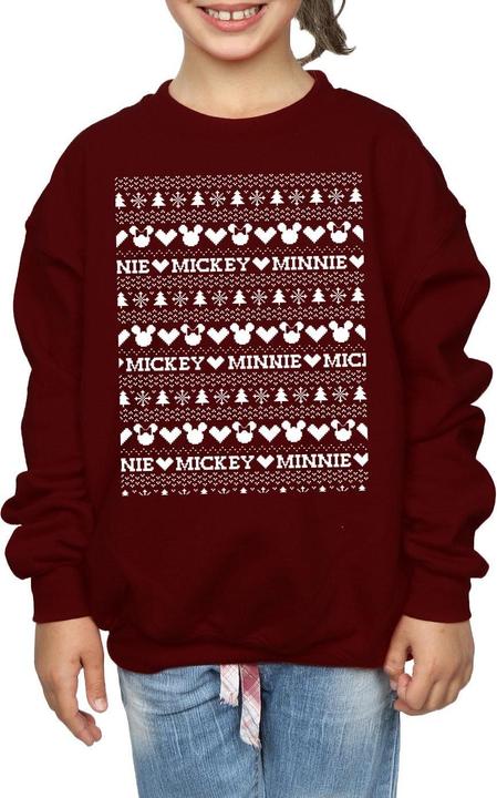 Disney Mickey And Minnie Christmas Fair Isle Sweatshirt Mädchen