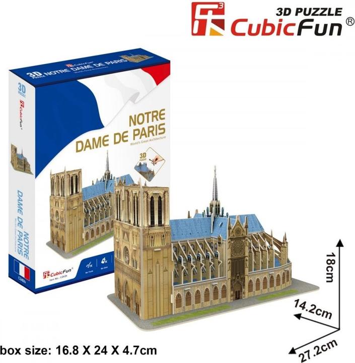 Actual product image Cubicfun 3D Puzzle Katedra Notre Dame (53 pieces)