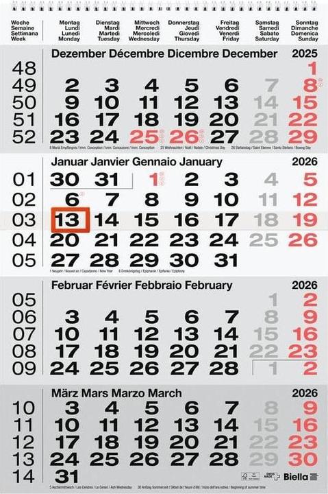 Produktbild Biella 4-Monats-Kalender (31 x 47 cm)
