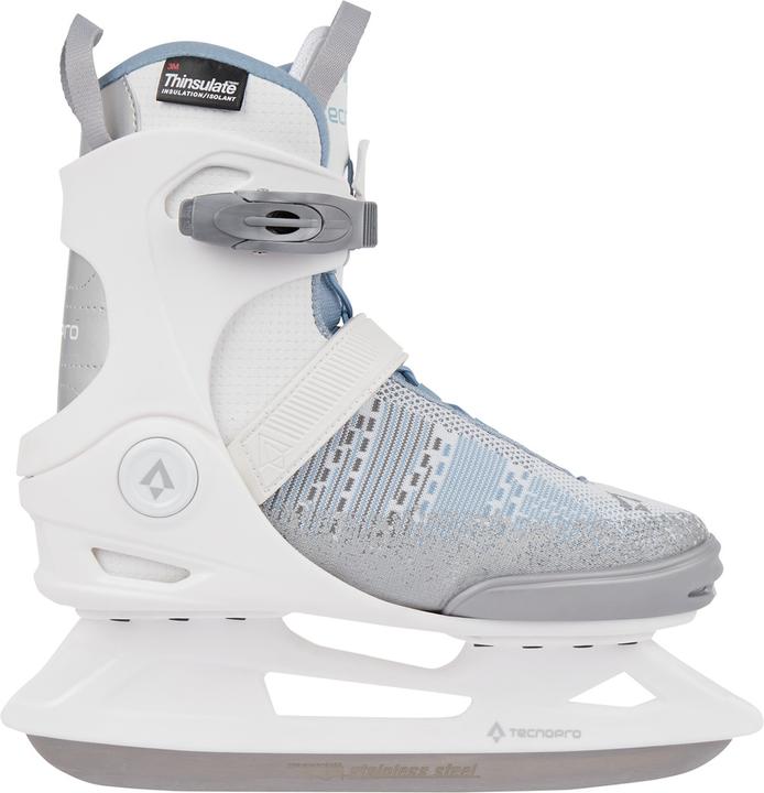 Immagine prodotto Tecnopro Pattino da hockey su ghiaccio Maverick 1.0 da donna (misura: 41.0, 900 nero/bluelight/argento) (41)