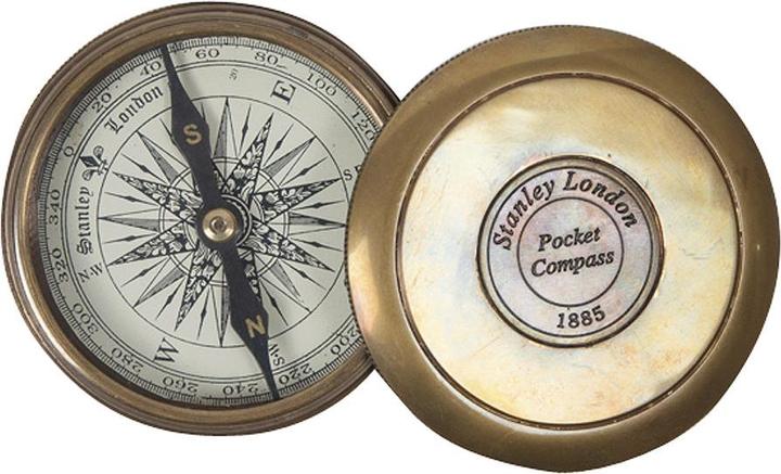 Compass Boussole ancienne dans son étui en cuir